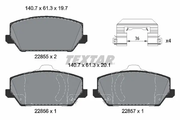 TEXTAR 2285501 комплект колодок для дисковых