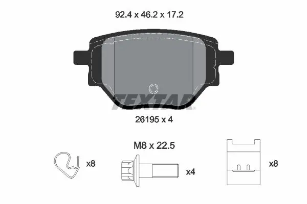 TEXTAR 2619501 Комплект тормозных колодок,