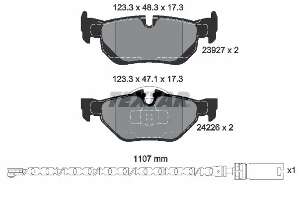 TEXTAR 2392707 Комплект тормозных колодок,