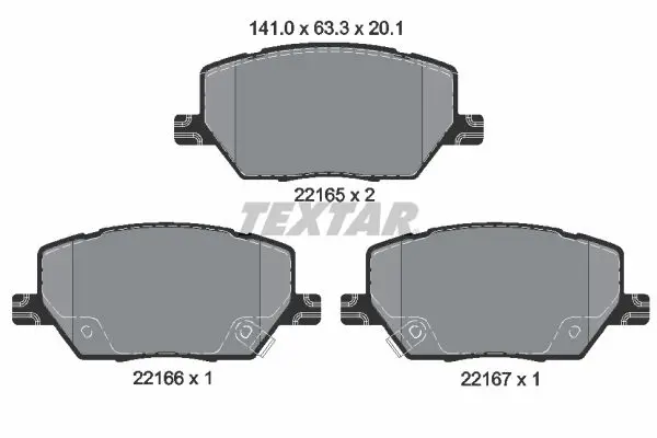 TEXTAR 2216501 2216501 колодки дисковые