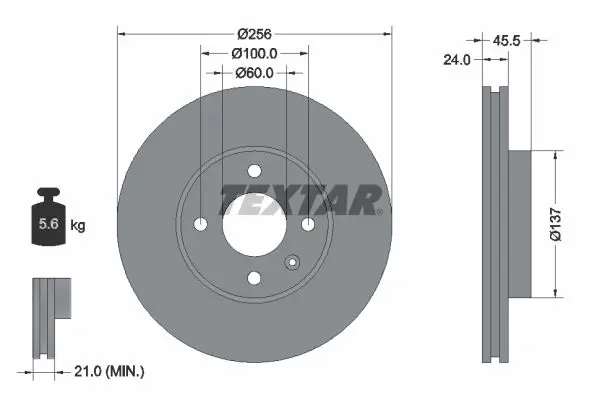 TEXTAR 92241400 Тормозной диск