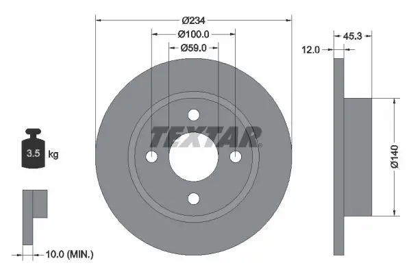 TEXTAR 92063300 Тормозной диск