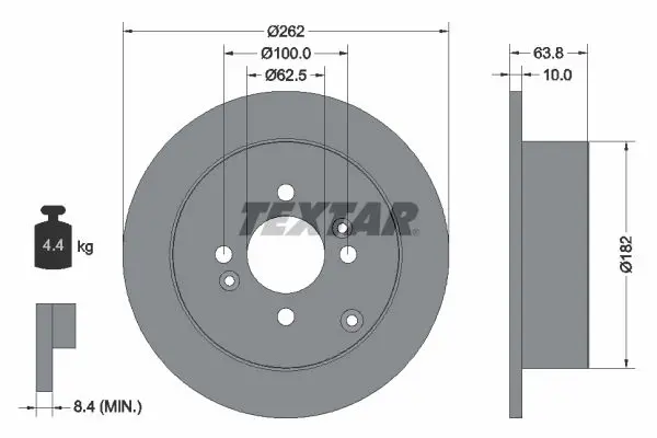 TEXTAR 92161303 Тормозной диск