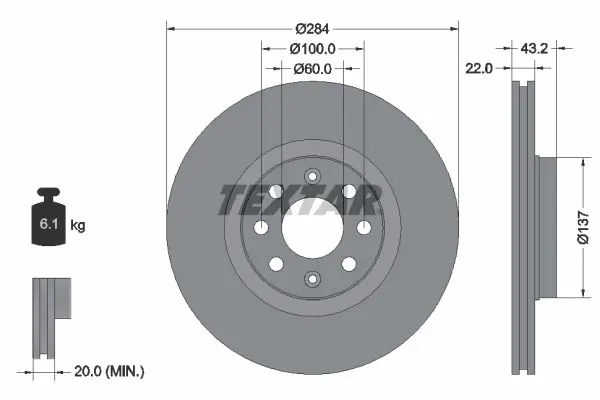 TEXTAR 92145803 Тормозной диск