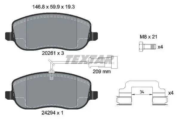 Textar 2429401 Тормозные колодки