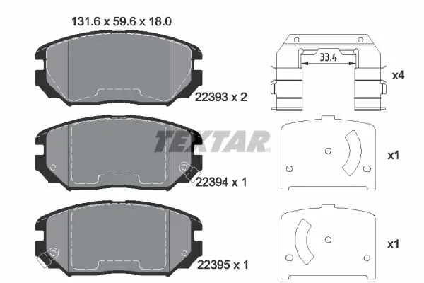 Textar 2239301 Колодки тормозные дисковые с