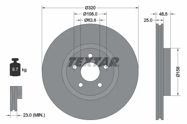 TEXTAR 92149100 Тормозной диск