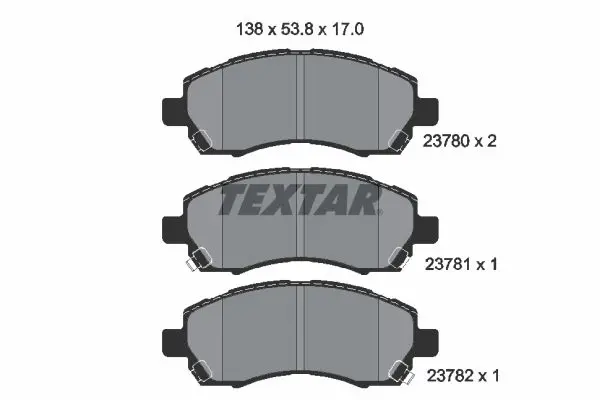 Textar 2378001 Колодки тормозные передние