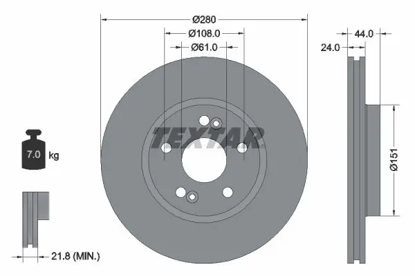 TEXTAR 92113803 Тормозной диск