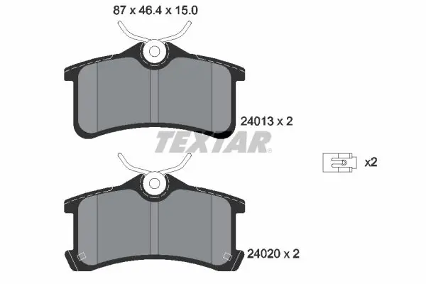 Textar 2401301 Колодки тормозные задние