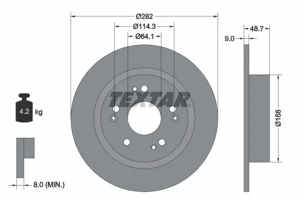 TEXTAR 92301603 Тормозной диск