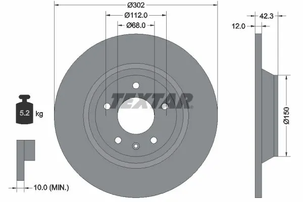 TEXTAR 92159503 Тормозной диск