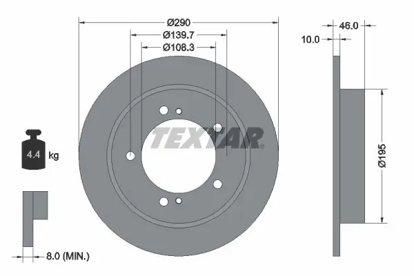 TEXTAR 92237300 Тормозной диск