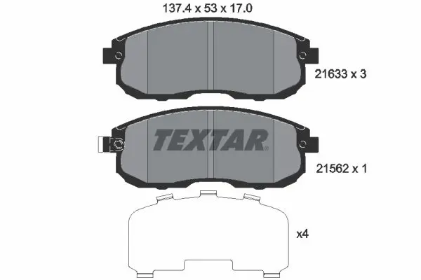 TEXTAR 2163301 Колодки торм перед Suzuki SX4