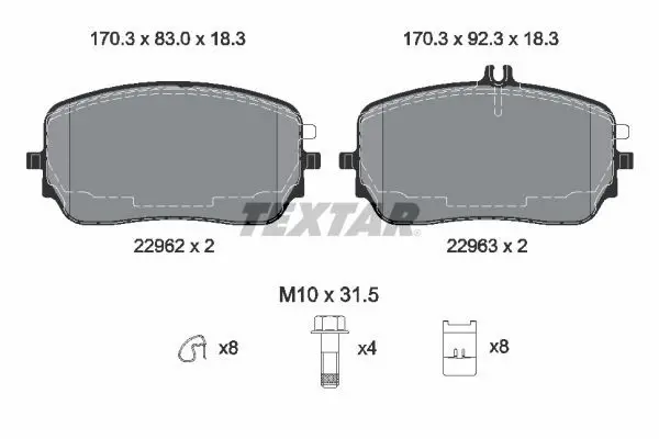Textar 2296201 Тормозные колодки