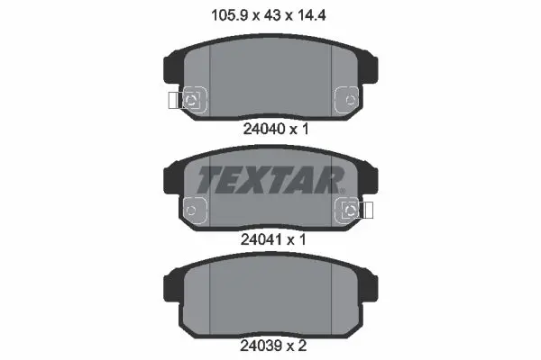 TEXTAR 2404001 Комплект тормозных колодок
