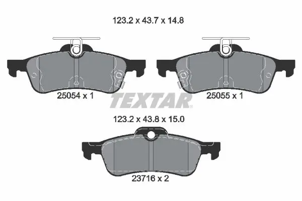 TEXTAR 2505401 Комплект тормозных колодок