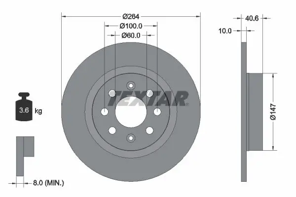 TEXTAR 92145903 Диск тормозной OPEL CORSA D