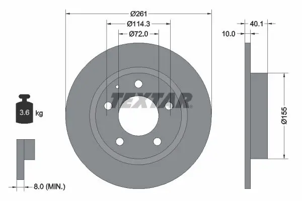 TEXTAR 92062100 Тормозной диск