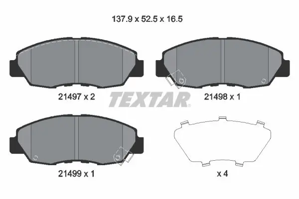 TEXTAR 2149704 Комплект тормозных колодок