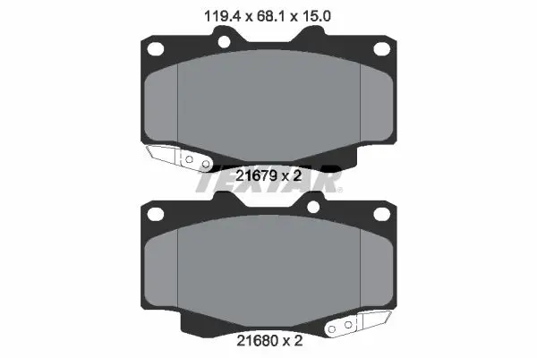 TEXTAR 2168001 Комплект тормозных колодок