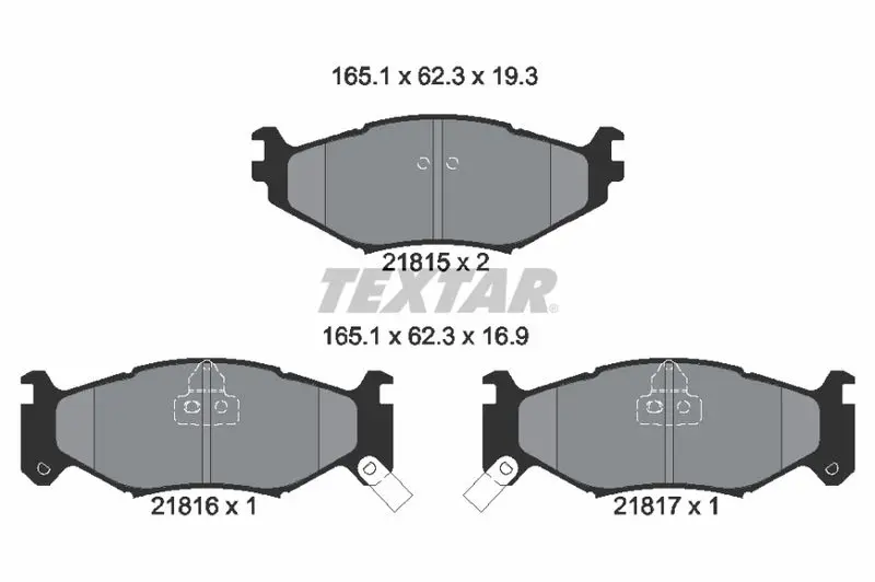 TEXTAR 2181501 Комплект тормозных колодок