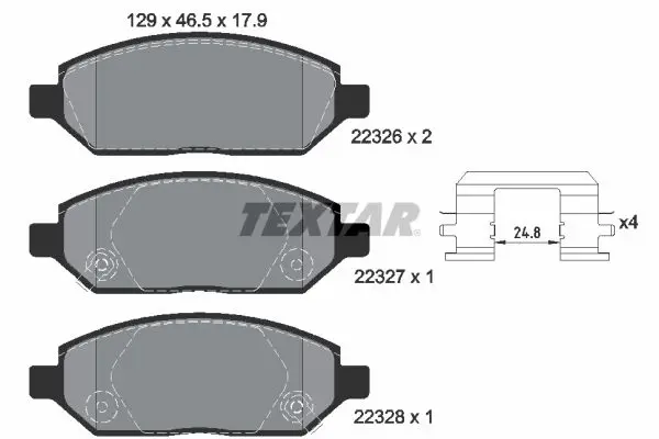 TEXTAR 2232601 Комплект тормозных колодок