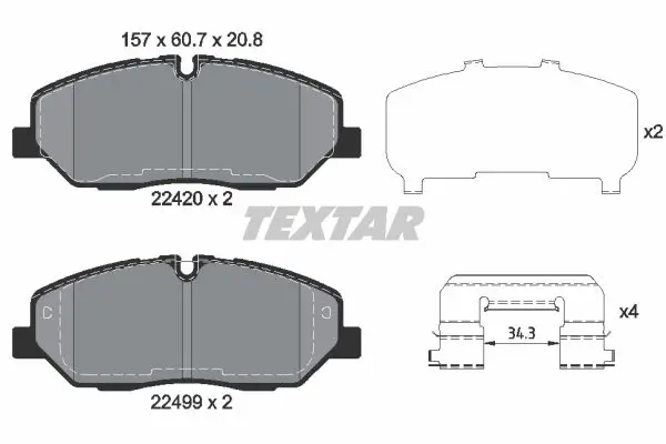 TEXTAR 2242001 Комплект тормозных колодок
