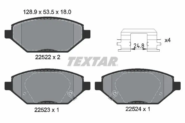 TEXTAR 2252201 Комплект тормозных колодок