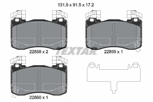 TEXTAR 2285801 Комплект тормозных колодок,