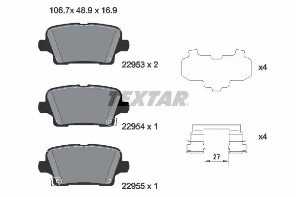 TEXTAR 2295301 Комплект тормозных колодок,