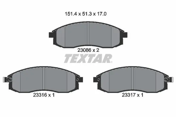 TEXTAR 2308601 Комплект тормозных колодок