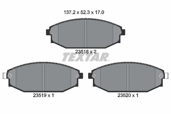 TEXTAR 2351801 Комплект тормозных колодок