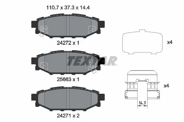 TEXTAR 2427201 Комплект тормозных колодок,