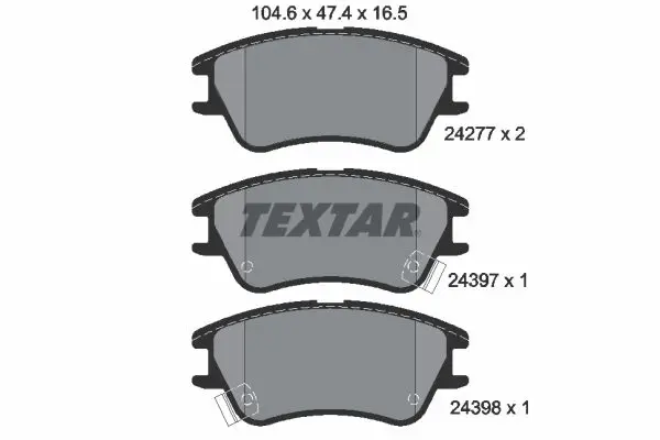 TEXTAR 2427701 Комплект тормозных колодок