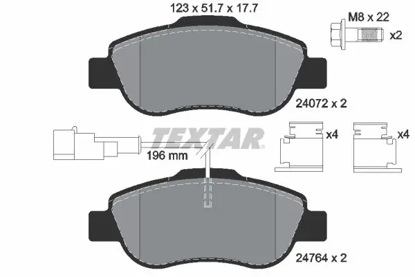 TEXTAR 2476401 Комплект тормозных колодок