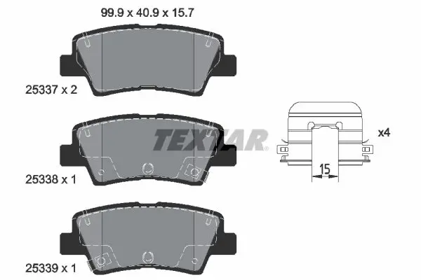 TEXTAR 2533707 Комплект тормозных колодок,