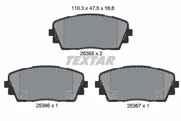 TEXTAR 2536501 Комплект тормозных колодок