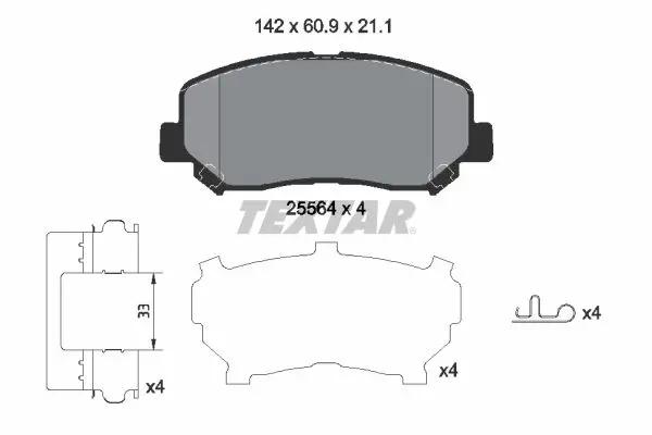 TEXTAR 2556403 Комплект тормозных колодок