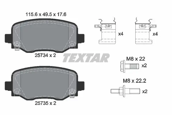 TEXTAR 2573401 Комплект тормозных колодок,