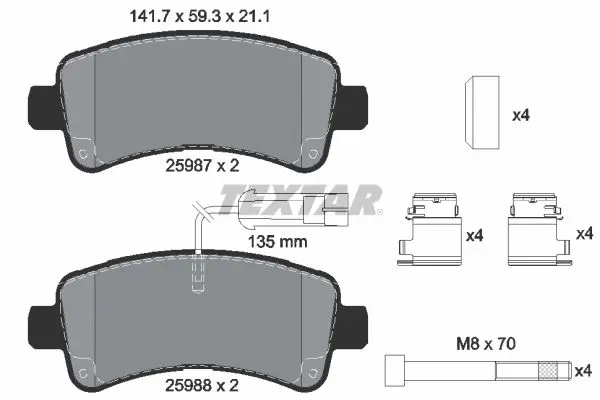 TEXTAR 2598701 Комплект тормозных колодок