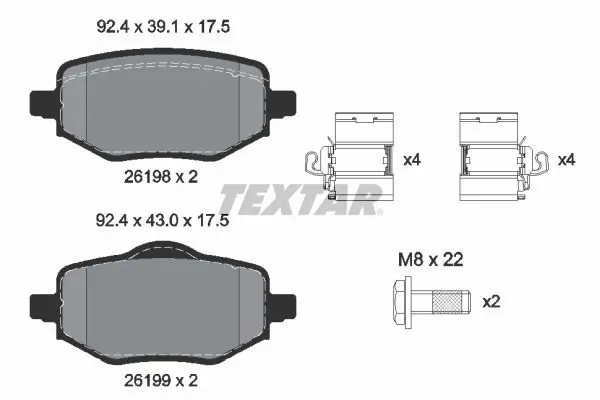 TEXTAR 2619801 Комплект тормозных колодок,