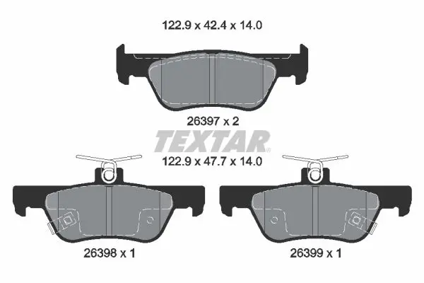 TEXTAR 2639701 Комплект тормозных колодок,
