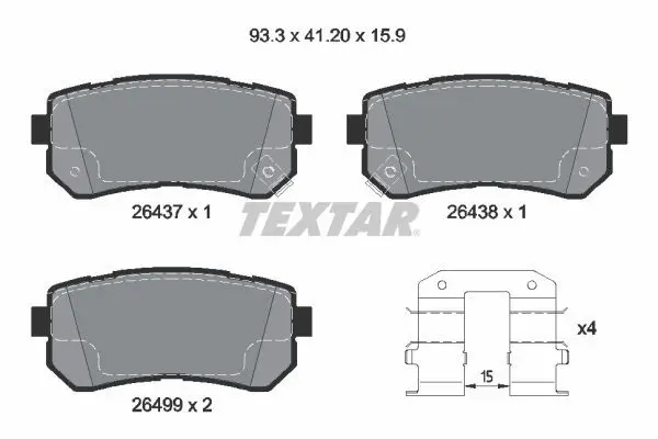 TEXTAR 2643701 Комплект тормозных колодок,