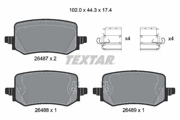 TEXTAR 2648701 Комплект тормозных колодок,