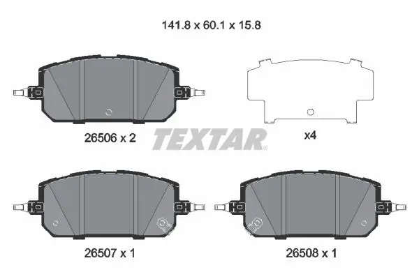 TEXTAR 2650601 Комплект тормозных колодок,