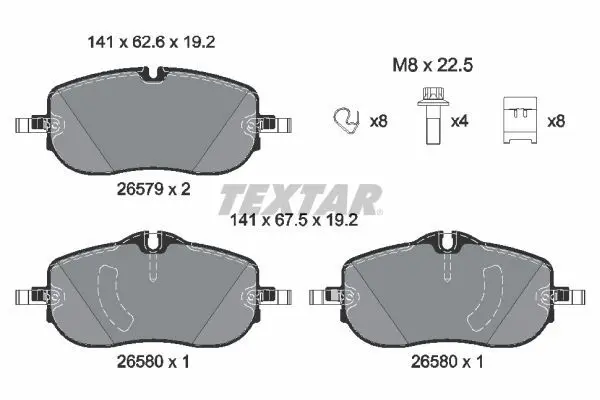TEXTAR 2657901 Комплект тормозных колодок,