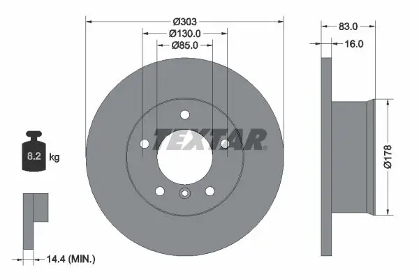 TEXTAR 92020300 Тормозной диск