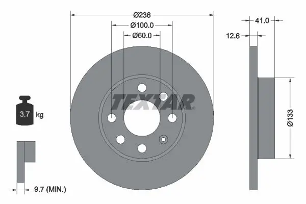 TEXTAR 92020903 Тормозной диск