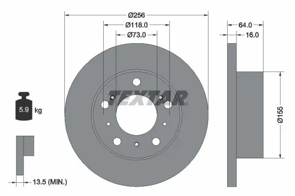 TEXTAR 92034400 Тормозной диск